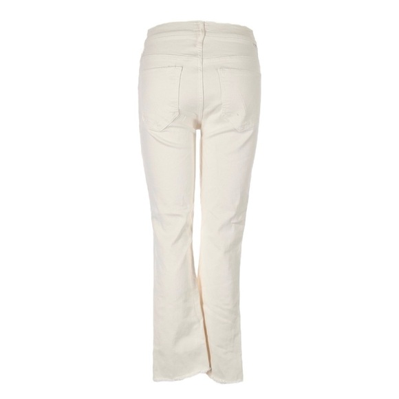 Mother The Looker Ankle Step Fray Jeans Cream Puffs NWT Size 33 High Rise Skinny - Picture 3 of 11